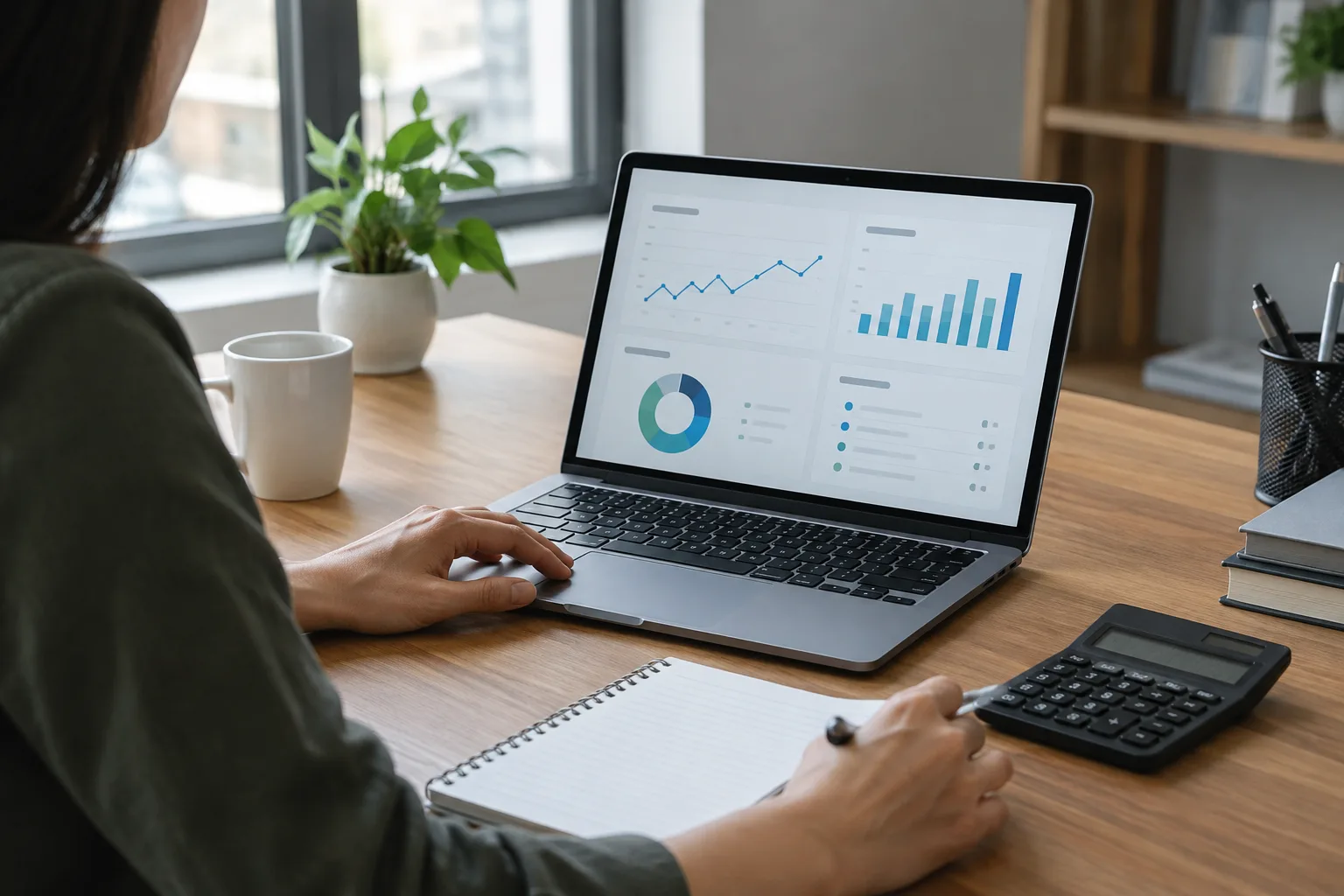 Un dirigeant examine des données d’activité sur son bureau.